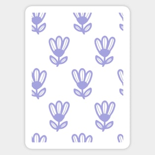 White tulip in a bed of lavender mauve Sticker